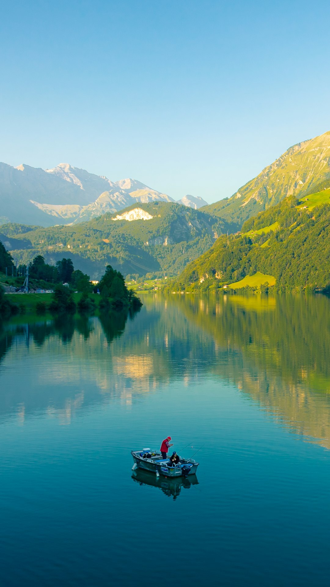 alpine lake reflection